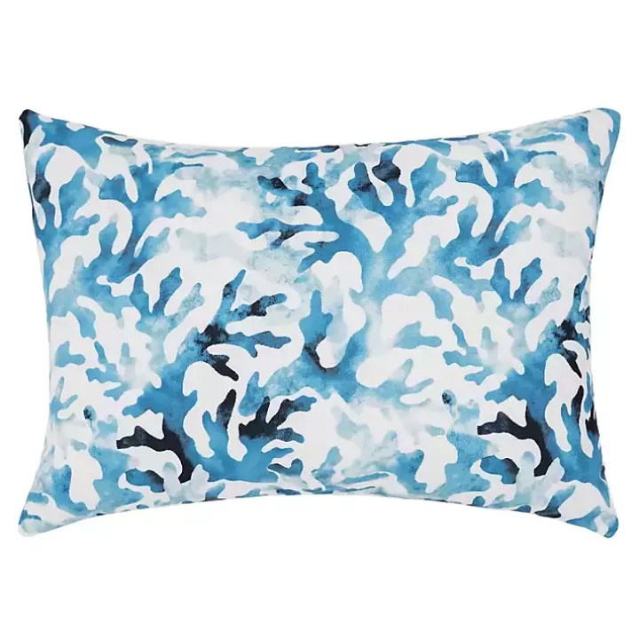 Shop Blue Reef Indoor/Outdoor Lumbar Pillow Outdoor Cushions & Pillows