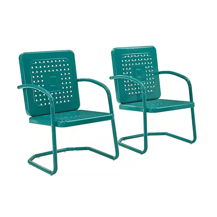 Outlet Retro Basket Weave Chairs, Set of 2 Outdoor Seating