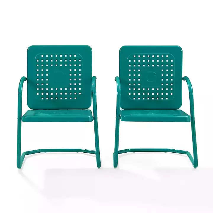 Outlet Retro Basket Weave Chairs, Set of 2 Outdoor Seating