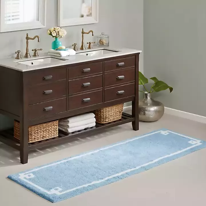Cheap Simple Trim Cotton Tufted Bath Mat, 72 in. Bathroom Rugs