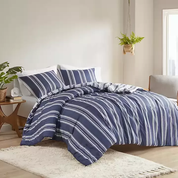 Best Sale Blue Stripe Jackson 3-pc. King Comforter Set Comforters