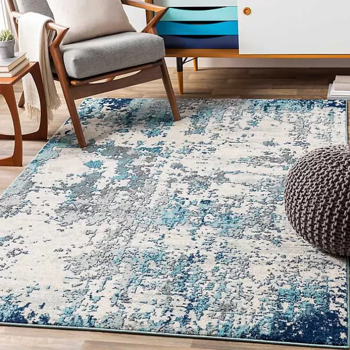 Online Blue Sutton Contemporary Area Rug, 5x7 Area Rugs