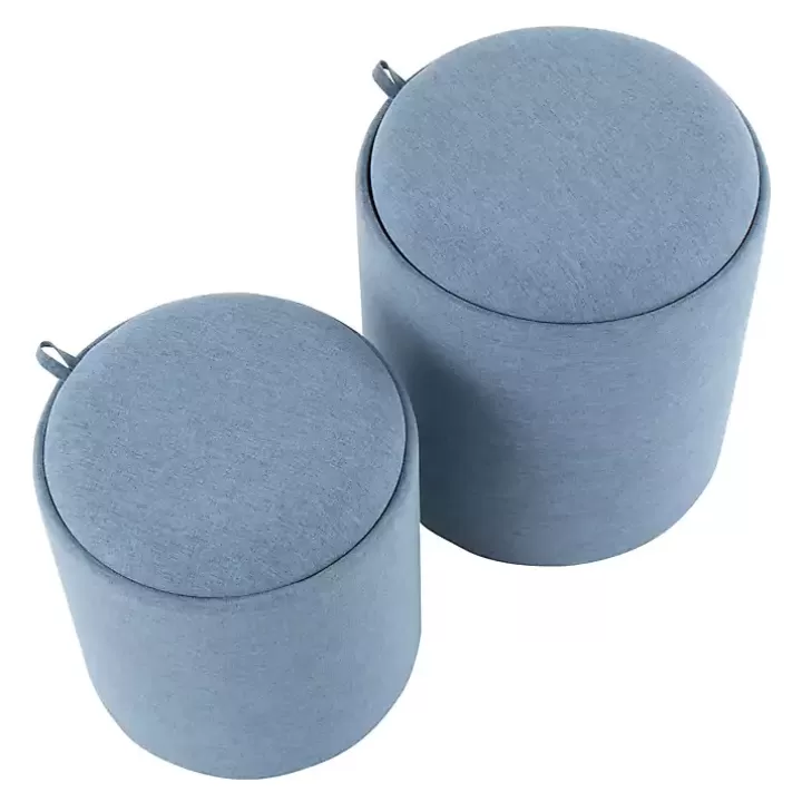 Shop Upholstered Ottomans with Tray Tops, Set of 2 Benches & Ottomans