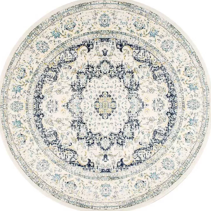 Store Blue Verona Round Area Rug, 5 ft. Area Rugs