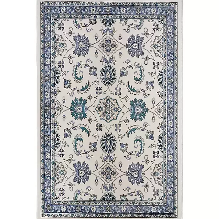 Best Sale Blue Vintage Medallion Indoor/Outdoor Rug, 4x6 Outdoor Rugs
