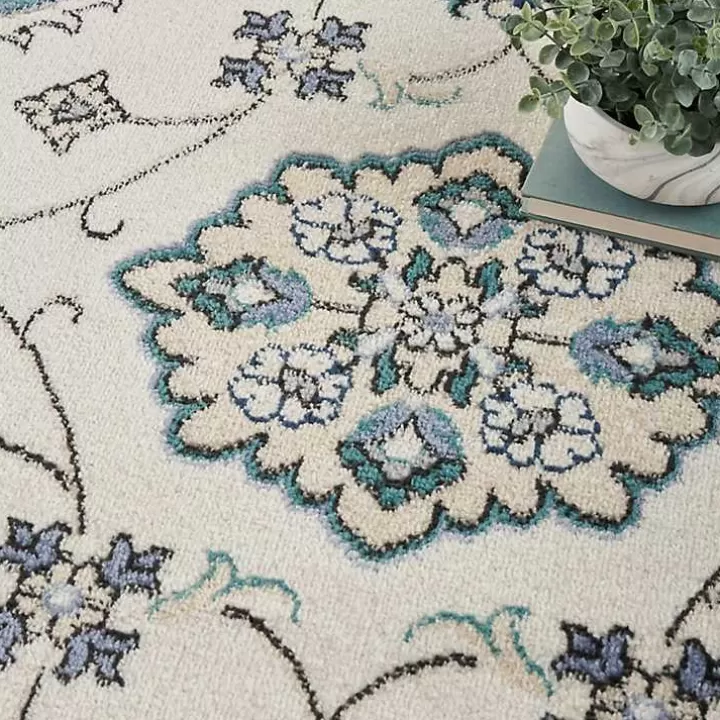 Online Blue Vintage Medallion Indoor/Outdoor Rug, 8x10 Outdoor Rugs