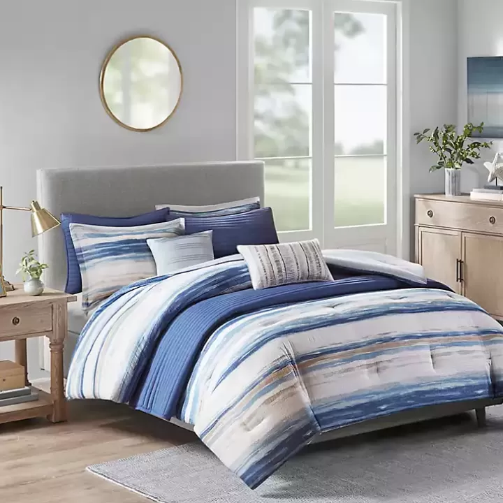 Discount Blue Watercolor 8-pc. Full/Queen Comforter Set Comforters