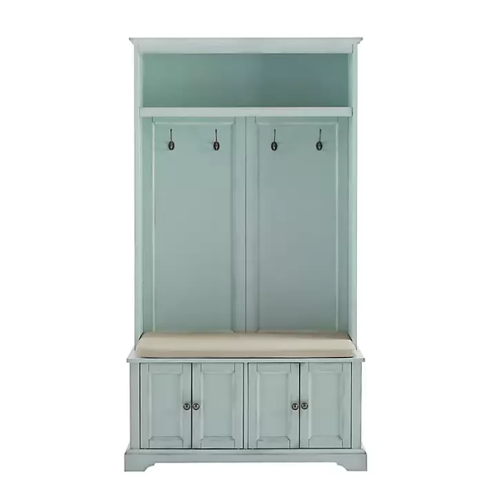 Fashion Wood Hall Tree with Cushioned Bench Entryway Furniture