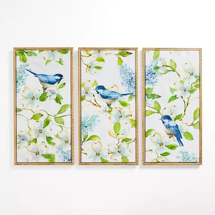 Cheap Bluebird Paradise Framed Canvas Prints, Set of 3 Canvas Art