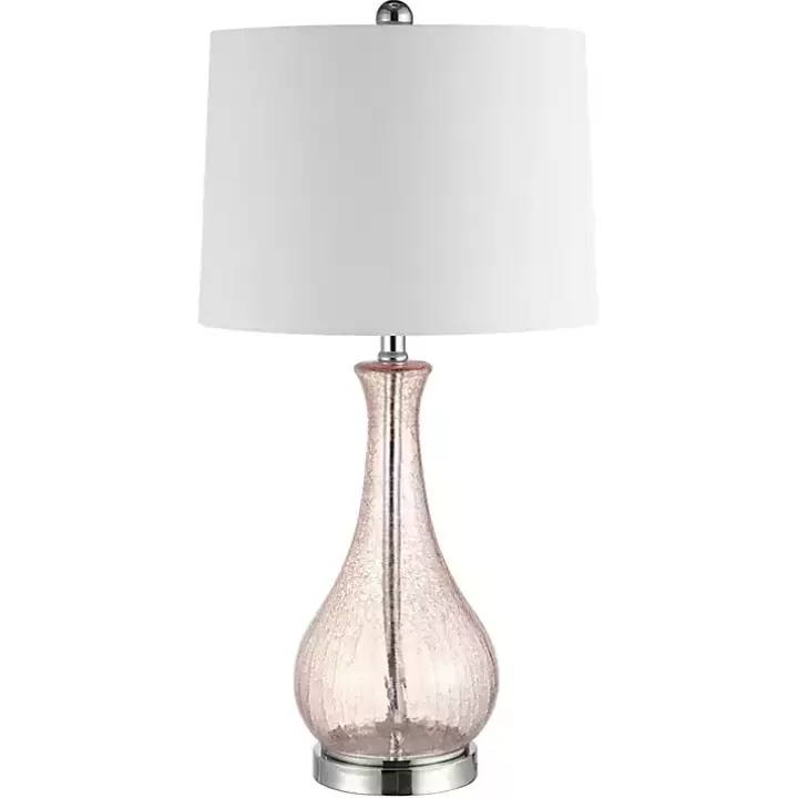 Fashion Blush Crackle Glass Teardrop Table Lamp Table Lamps