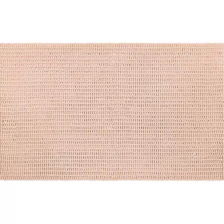 Discount Blush Memory Foam Chenille Bath Mat, 34 in. Bathroom Rugs