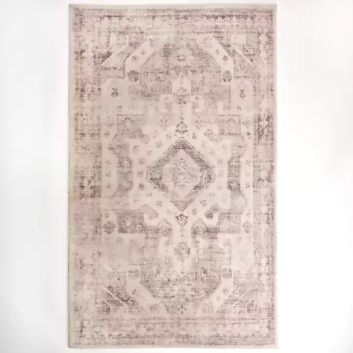 Flash Sale Bone Rosette Area Rug, 5x7 Area Rugs