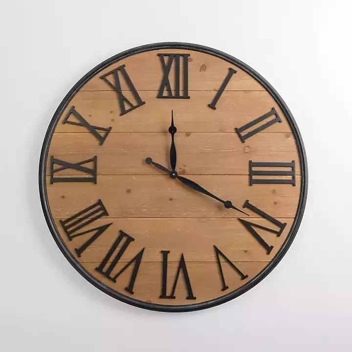 Sale Boone Wood Plank Wall Clock Clocks