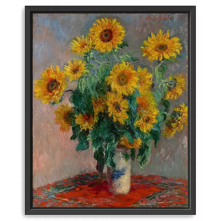 New Bouquet of Sunflowers Framed Canvas Art Print Canvas Art