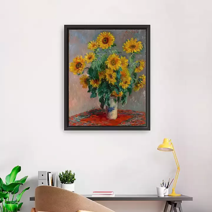 New Bouquet of Sunflowers Framed Canvas Art Print Canvas Art