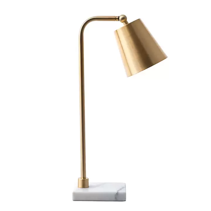 Shop Brass Cone Desk Lamp with Marble Base Table Lamps