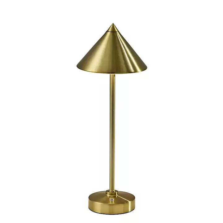 Fashion Brass Metal Cone Shade Cordless Table Lamp Outdoor Lighting