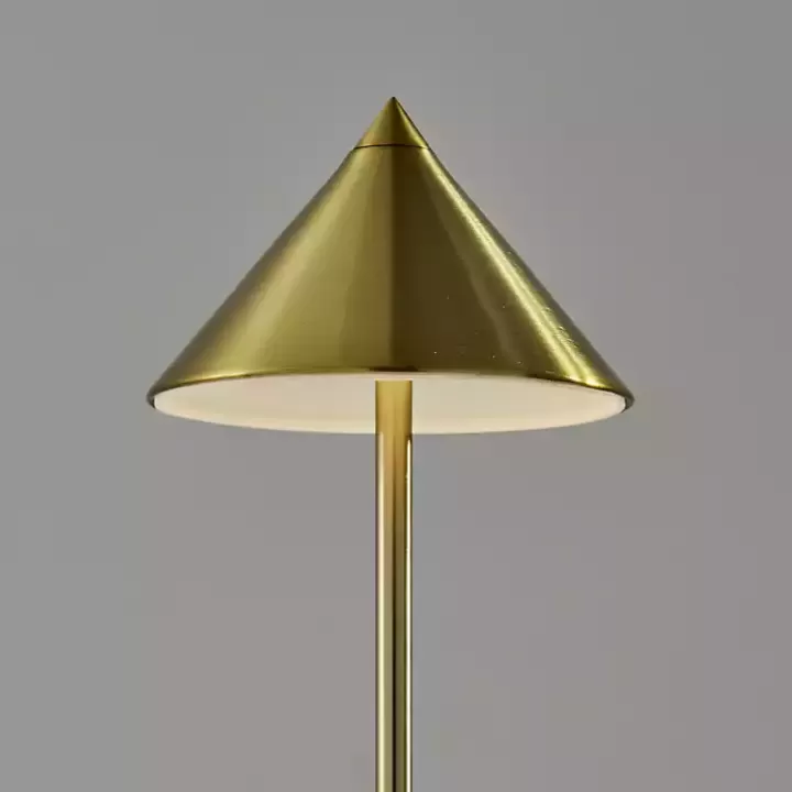 Fashion Brass Metal Cone Shade Cordless Table Lamp Outdoor Lighting