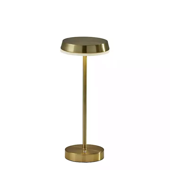 Fashion Brass Metal Disc Frosted Light Cordless Table Lamp Outdoor Lighting