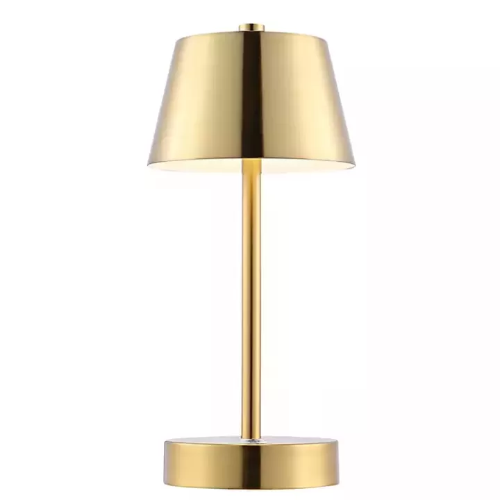 Store Brass Rechargeable LED Table Lamp, 10 in. Table Lamps