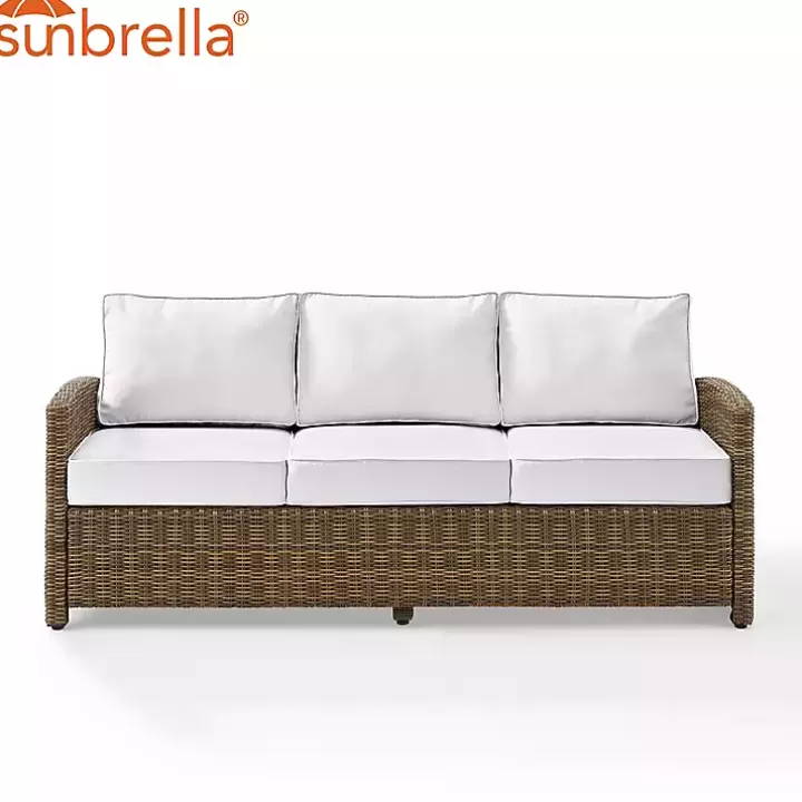 Sale Bren Wicker Sofa with Sunbrella Cushions Outdoor Seating