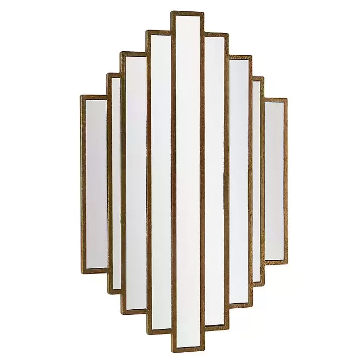 New Briggs Gold Metal Panels Wall Mirror Decorative Mirrors