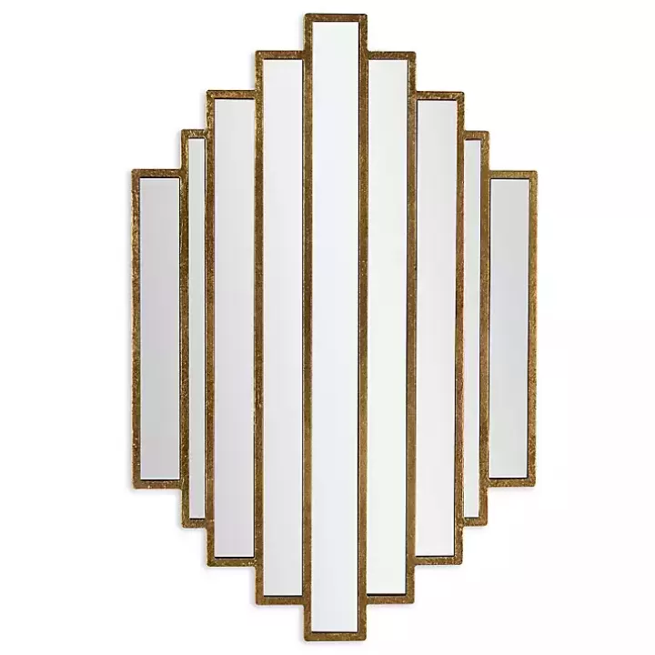 New Briggs Gold Metal Panels Wall Mirror Decorative Mirrors