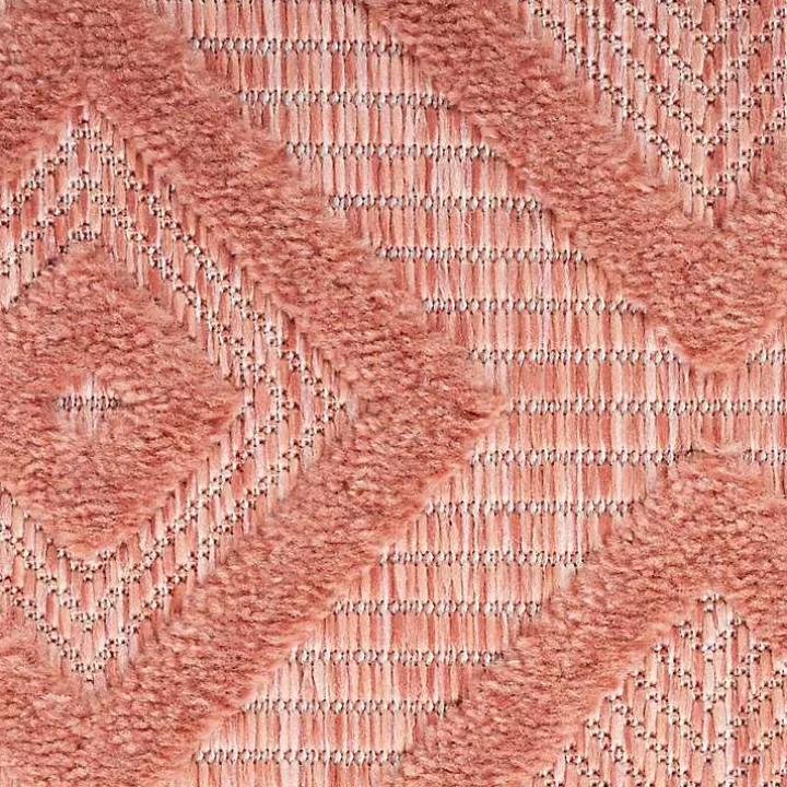 Cheap Bright Coral Diamond Outdoor Area Rug, 6x9 Outdoor Rugs
