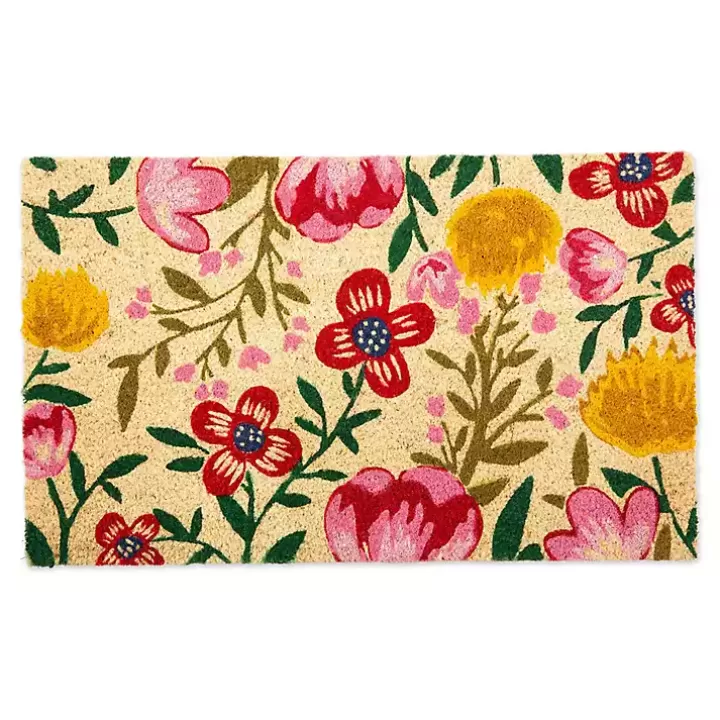 Best Sale Bright Summer Blossoms Coir Doormat Doormats