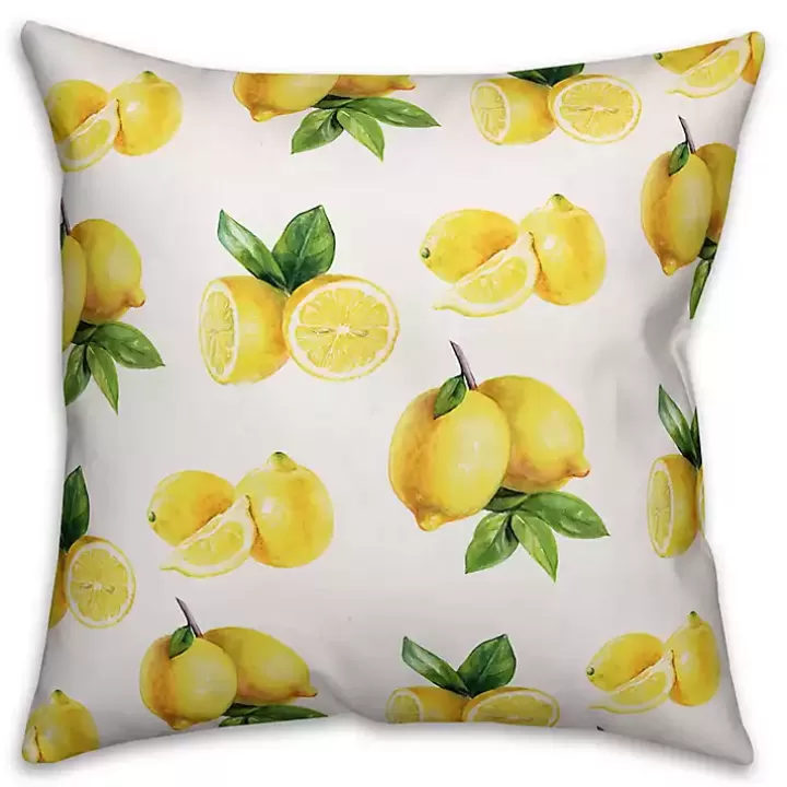 Hot Bright Yellow Lemons Outdoor Pillow Outdoor Cushions & Pillows