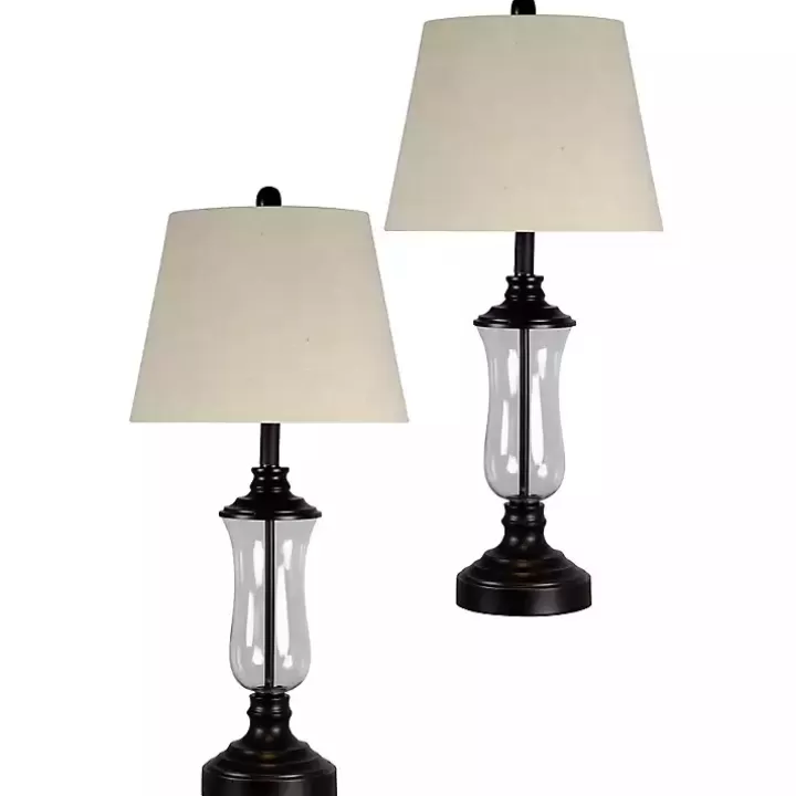 Store Bronze Glass Table Lamps, Set of 2 Table Lamps