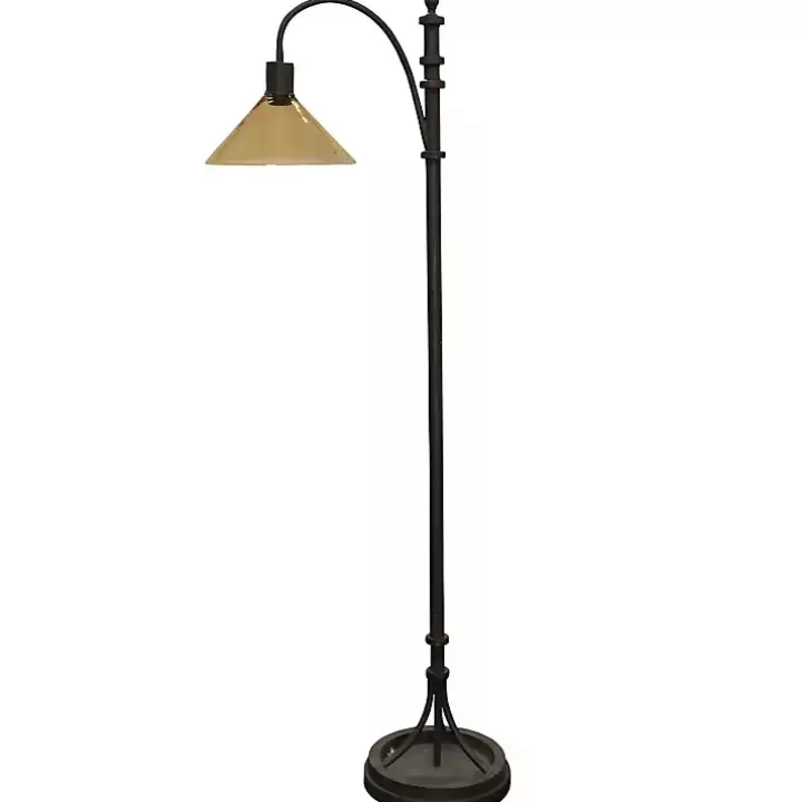 Sale Bronze Industrial Floor Lamp with Glass Shade Floor Lamps