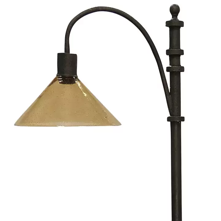 Sale Bronze Industrial Floor Lamp with Glass Shade Floor Lamps