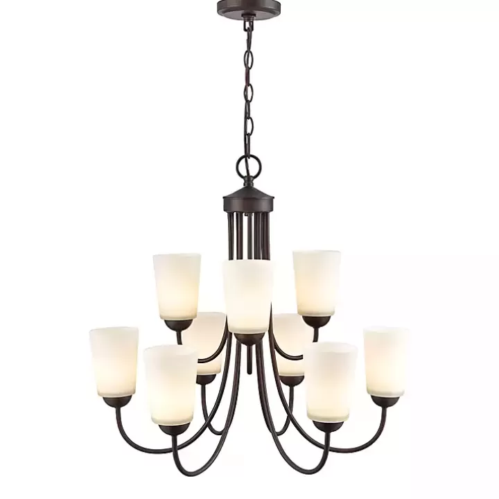 Clearance Bronze Traditional 9-Light Chandelier Chandeliers & Pendant Lighting