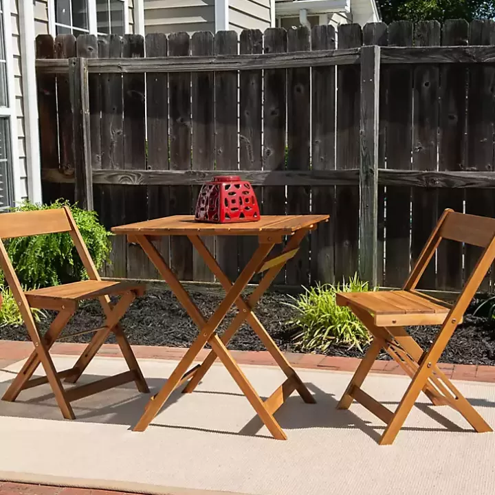 New Acacia Wood 3-pc. Bistro Set Outdoor Sets