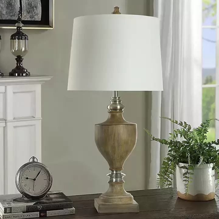 Cheap Brown and Brushed Silver Table Lamp Table Lamps