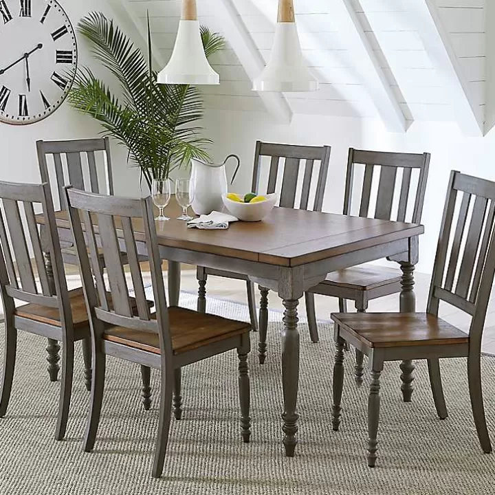 Fashion Brown and Gray Traditional Wood Dining Table Dining Tables