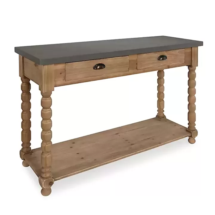New Brown and Gray Wood 2-Drawer Console Table Console Tables