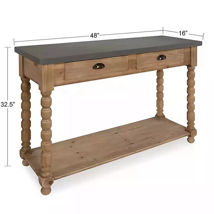 New Brown and Gray Wood 2-Drawer Console Table Console Tables