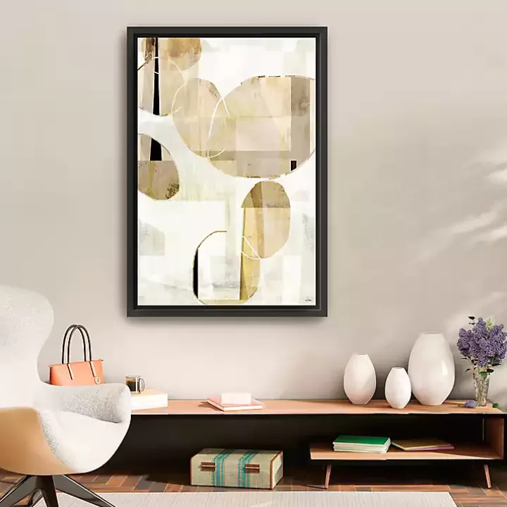 Flash Sale Brown and Tan Shapes Framed Canvas Art Print Canvas Art