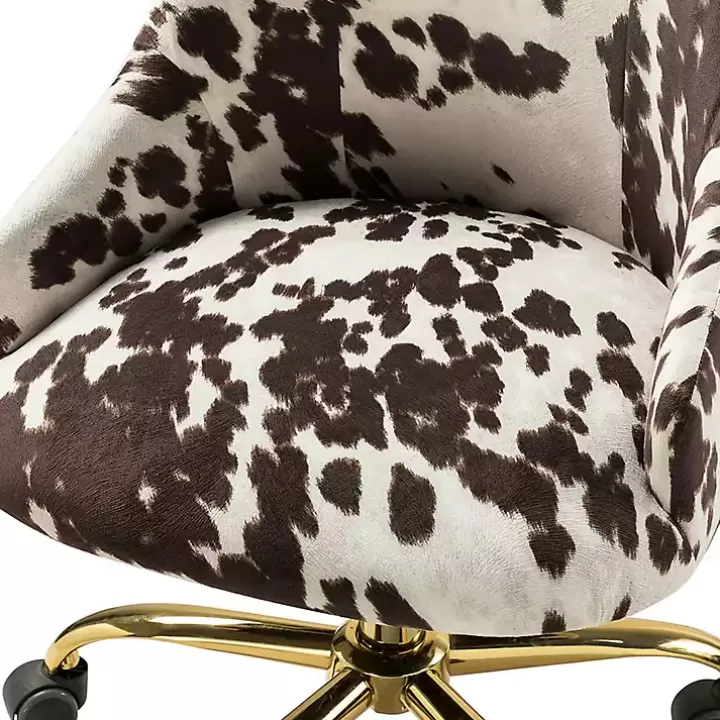 Fashion Brown and White Upholstered Cow Print Office Chair Office Furniture