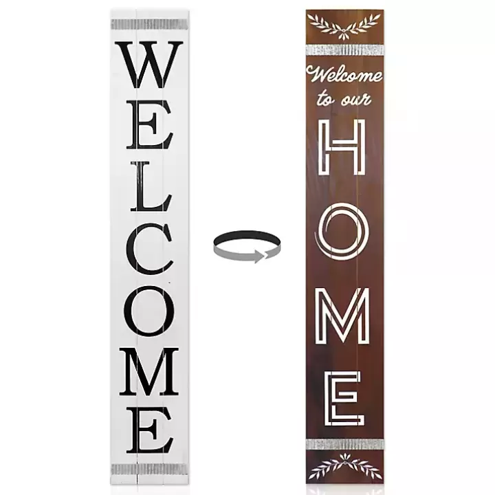 Store Brown and White Welcome Home Two-Sided Porch Board Garden Decor