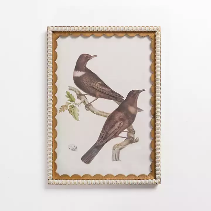 Store Brown Birds Scalloped Framed Art Print Framed Art