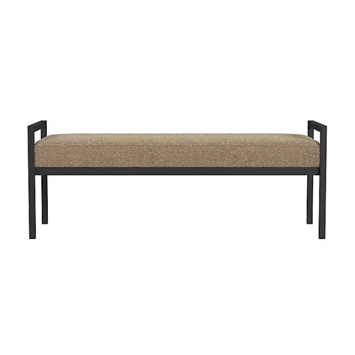 Shop Boucle Upholstered Metal Frame Bench Benches & Ottomans