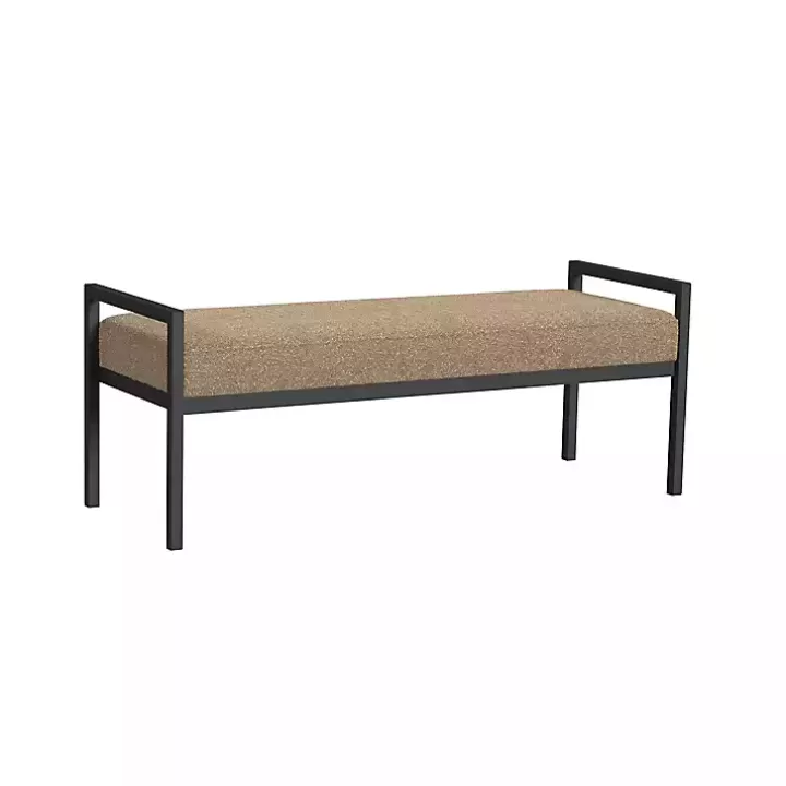 Shop Boucle Upholstered Metal Frame Bench Benches & Ottomans