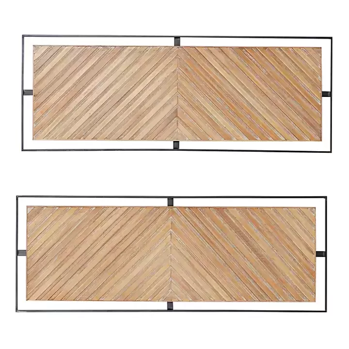 Discount Chevron Wood Wall Plaques, Set of 2 Wall Plaques