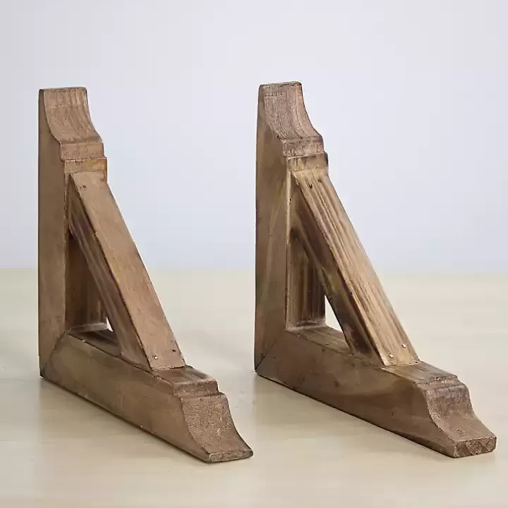 Best Brown Corbel Shelf Brackets, Set of 2 Shelves