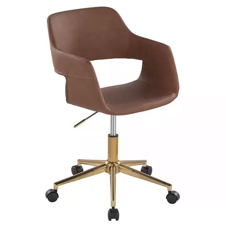 Fashion Faux Leather & Gold Marshall Office Chair Office Furniture