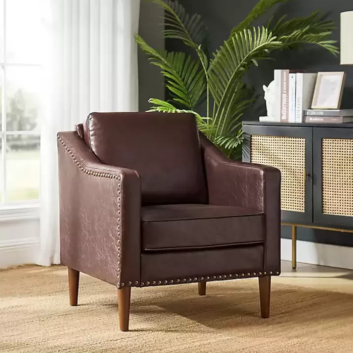 Fashion Faux Leather Bonita Accent Chair Accent Chairs