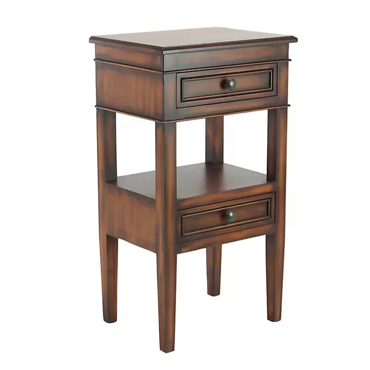 Discount Fir Wood Tiered Side Table Accent & End Tables